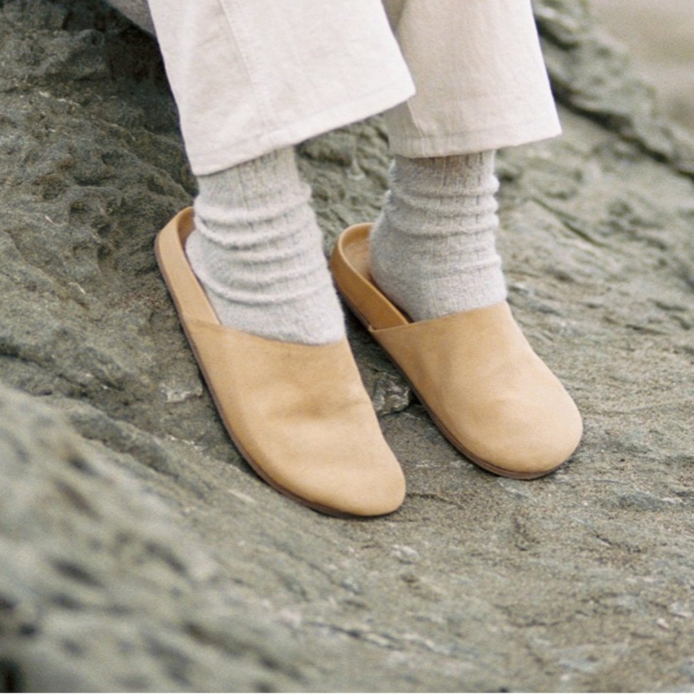 Ozma of California Camel Tan Soft Suede Kent Clog Slides - 7